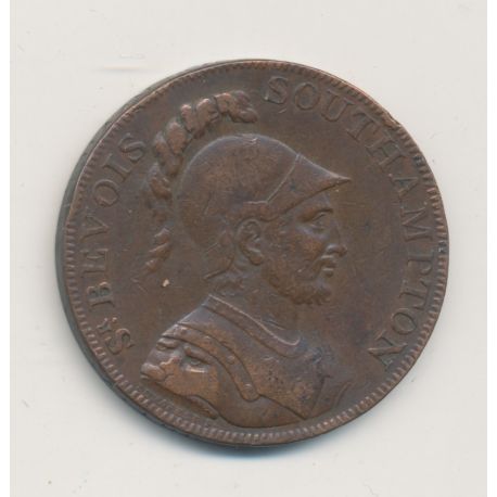 Angleterre - 1/2 Penny Lancaster Token - 1792 - cuivre - TB