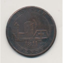 Angleterre - Cornish Penny 1811 - dolcoat mine - cuivre - TTB+