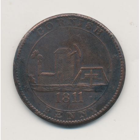 Angleterre - Cornish Penny 1811 - dolcoat mine - cuivre - TTB+