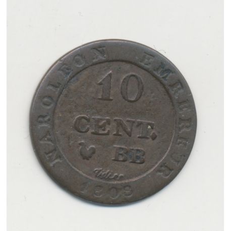 10 Centimes à l'N couronné - 1808 BB Strasbourg - TB+