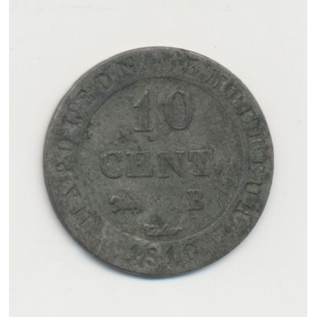 10 Centimes à l'N couronné - 1810 B Rouen - billon - B/TB