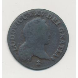 Louis XV - 1/2 Sol au buste enfantin - 1720 S Reims - cuivre - B/TB