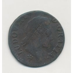 Louis XV - 1/2 Sol à la vieille tête - 1770 S Reims - cuivre - B/TB