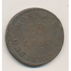 Siège d'Anvers - 10 centimes 1814 - R sous le ruban - Louis XVIII - TB