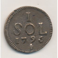 Luxembourg - 1 Sol - 1795 - Siège du Luxembourg - TB