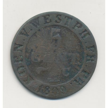 Allemagne - Westphalie - 5 Cent 1809 C Cassel - cuivre - TB