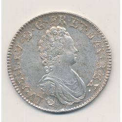 Louis XV - Écu vertugadin - 1716 T Nantes - argent - réformé - TTB+