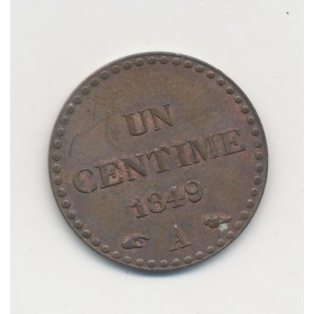 1 Centime Dupré - 1849 A Paris - SUP