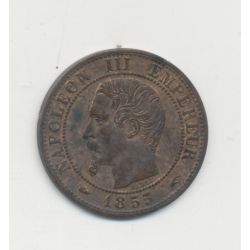 1 Centime Napoléon III - Tête nue - 1855 A Paris - main/chien - TTB+