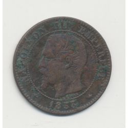 2 centimes Napoléon III - 1853 BB Strasbourg - Tête nue - TB