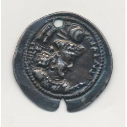 Royaume Sassanide - Drachme - Hormizd II - argent troué - TB+