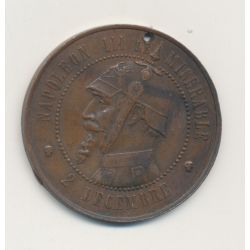 Monnaie satirique - Vampire de la france - Napoléon III le misérable - cuivre 33,5mm - troué