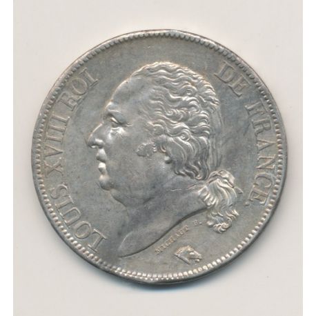 5 Francs Louis XVIII - Buste nu - 1823 A Paris