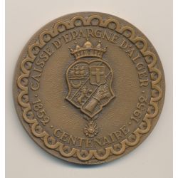 Médaille - Caisse d'épargne d'ALGER - 1852-1952 - bronze