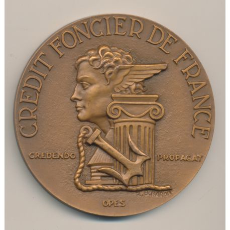 Médaille - Crédit foncier de France - 1952 - bronze - Baron