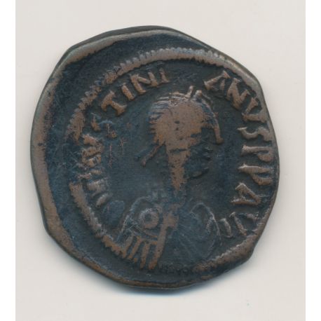 Justin 1er - Follis Constantinople - bronze - TB/TB+