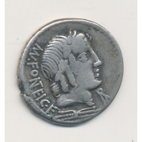 République Romaine - Denier Fonteia - argent - B/TB