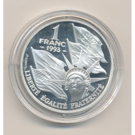 1 Franc - 50e anniversaire du débarquement allié - 1993 - argent belle épreuve