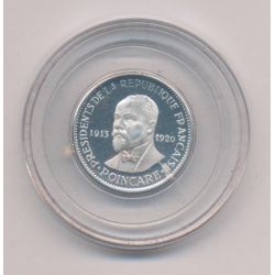 Médaille - Raymond Poincarré - Présidents de la République Française - 21mm - argent - FDC