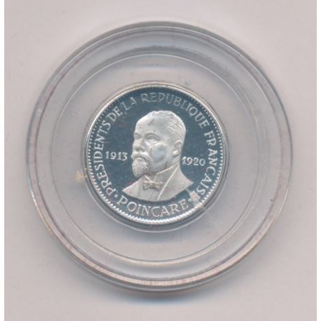 Médaille - Raymond Poincarré - Présidents de la République Française - 21mm - argent - FDC