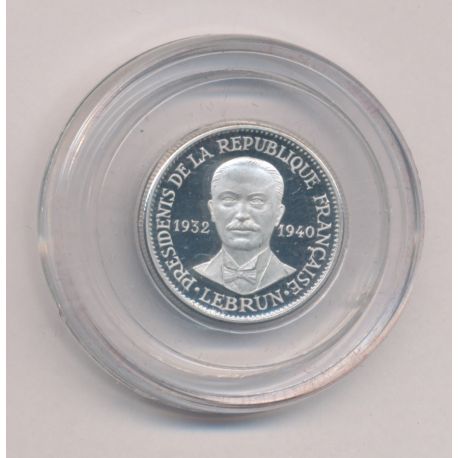 Médaille - Albert Lebrun - Présidents de la République Française - 21mm - argent - FDC