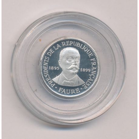 Médaille - Felix Faure - Présidents de la République Française - 21mm - argent - FDC