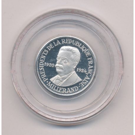 Médaille - Alexandre Millerand - Présidents de la République Française - 21mm - argent - FDC