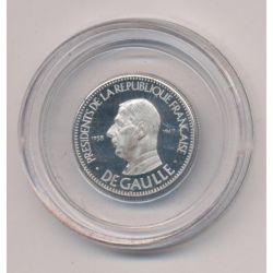 Médaille - Charles de Gaulle - Présidents de la République Française - 21mm - argent - FDC