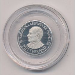 Médaille - François mitterand - Présidents de la République Française - 21mm - argent - FDC