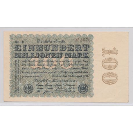 Allemagne - 100 Million mark - 1923 - TTB+