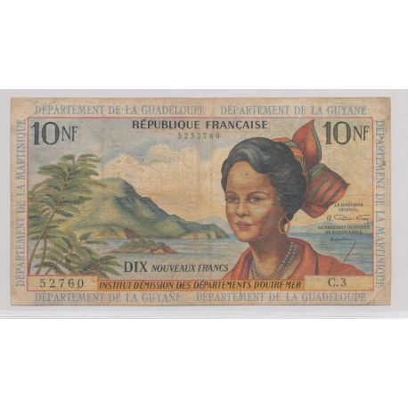 Billet - 10 Francs Antilles 1964 - TB/TB+