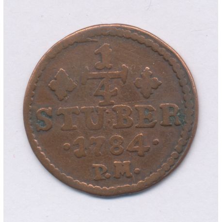 Allemagne - 1/4 Stuber 1784 R - Etats de Julich-Berg - cuivre - TB+