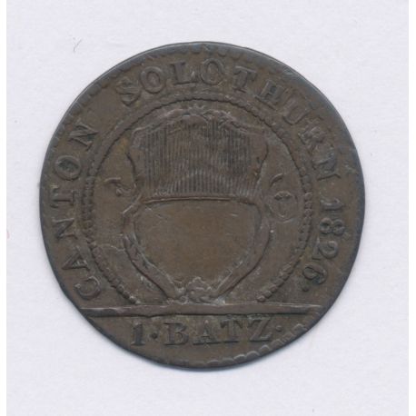 Suisse - 1 batzen 1826 - Canton de Soleure - billon - TTB+