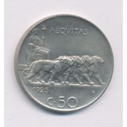 Italie - 50 Centesimi - 1925 R Rome - nickel - TTB+