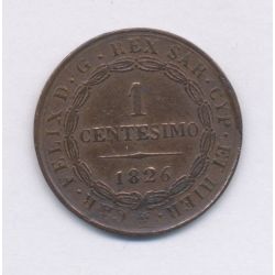 Italie - 1 Centesimo - 1826 - Royaume Sardaigne - cuivre - TTB+