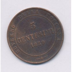 Italie - 5 centesimi - 1859 Birmingham - Vittorio Emmanuel - Toscane - cuivre - TTB+