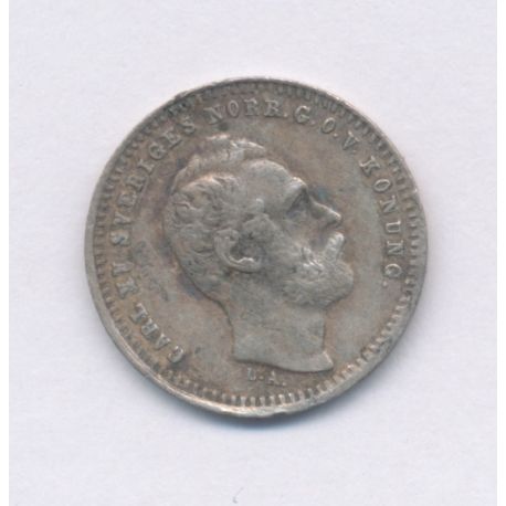 Suède - 10 Ore 1871 - Charles XV - argent - TTB