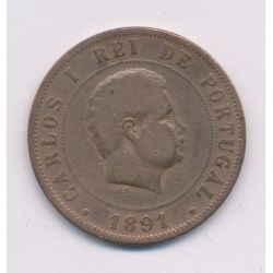 Portugal - 20 Reis 1891 - Carlos I - cuivre - TB