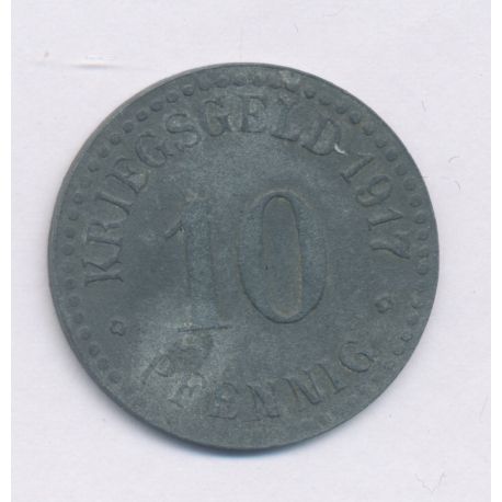 Allemagne - 10 Pfennig 1917 - Cassel - zinc - TTB