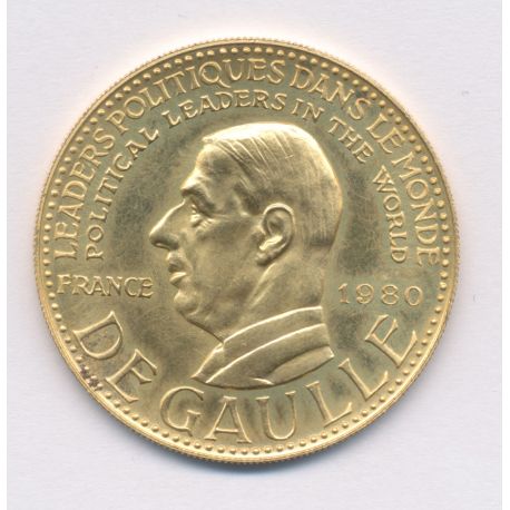 Médaille - Général De Gaulle - 1980 - Or 15g - FDC
