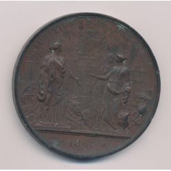 Médaille - Exposition des Flandres - 1849 - Léopold 1er - cuivre - TTB