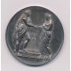 Médaille de mariage - couple sur autel - argent 32g - gravé 1827 - 41mm - TTB+