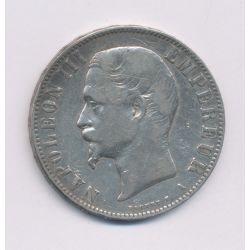 5 Francs Napoléon III - 1855 A Paris - Tête nue - main/ancre - TB