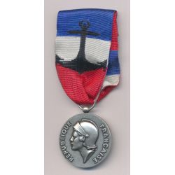 Médaille - marine nationale - ruban ancre noire - argent - ordonnance