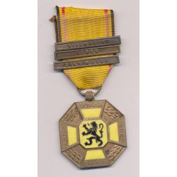 Belgique - Médaille des 3 cités - 1914-1918 - avec 3 barrettes - ordonnance