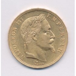 50 Francs Or - 1865 A Paris - Napoléon III - Tête laurée - TTB+