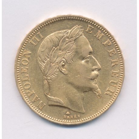 50 Francs Or - 1865 A Paris - Napoléon III - Tête laurée - TTB+