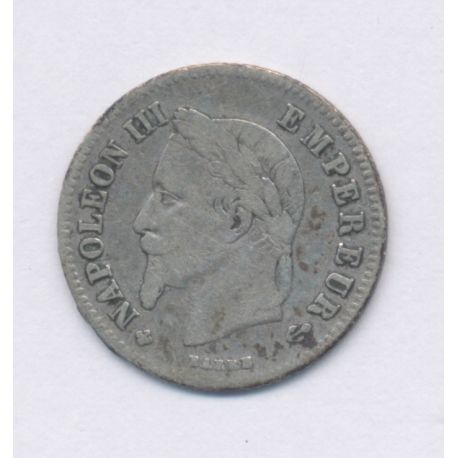 20 centimes Napoléon III - 1866 BB Strasbourg - Tête laurée - TB+