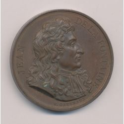 Médaille - Jean de la fontaine - cuivre 41mm - E.Gatteaux - TTB+
