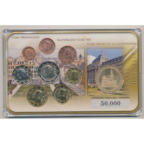 Belgique - Coffret 8 Monnaies - 1 Cent à 2 euro + Médaille 